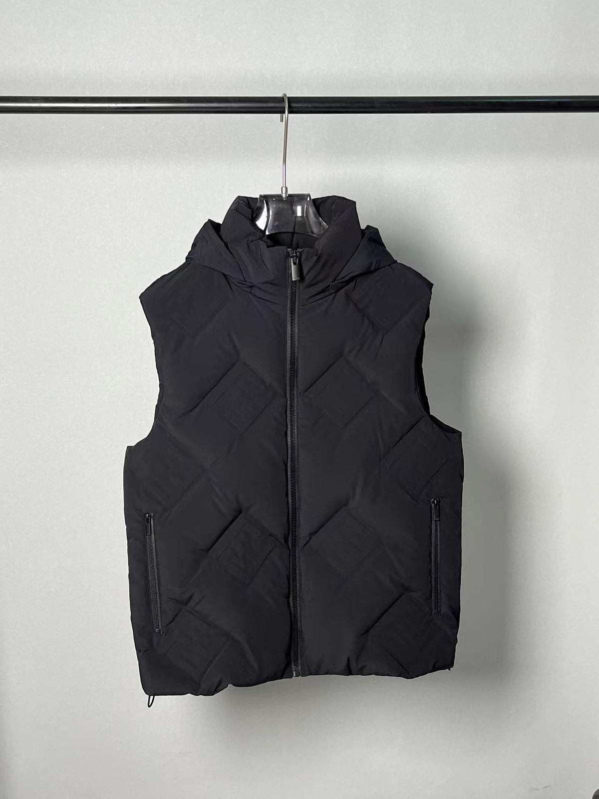 Fendi Geometric-Quilted Hooded Down Vest — front
