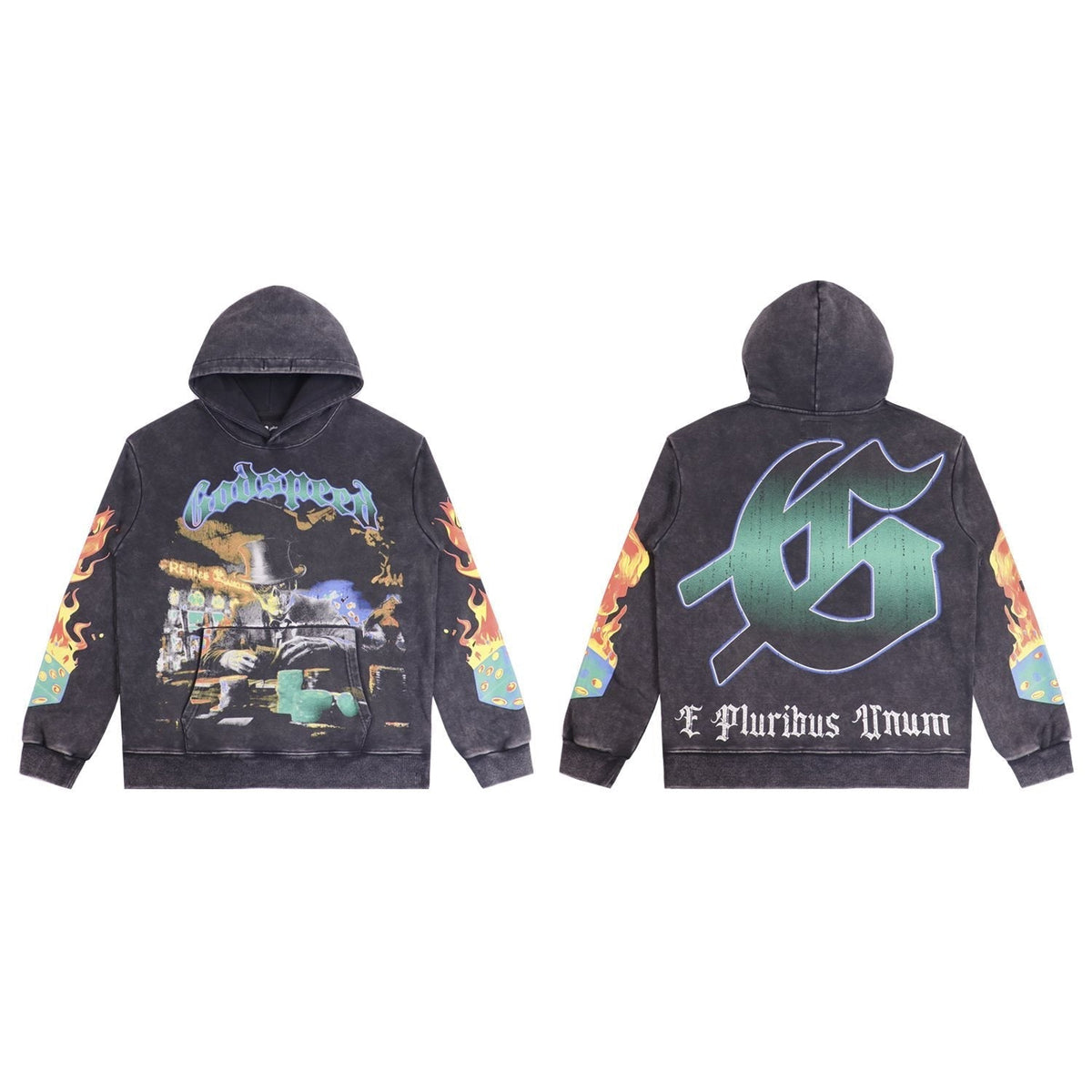 Godspeed Guitar Skeleton Cowboy Graphic Hoodie — comparison