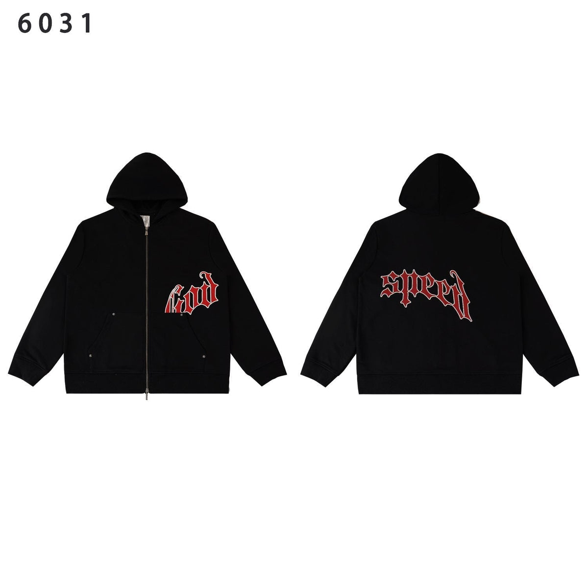 Godspeed Contrast Gothic Zip Hoodie — hero