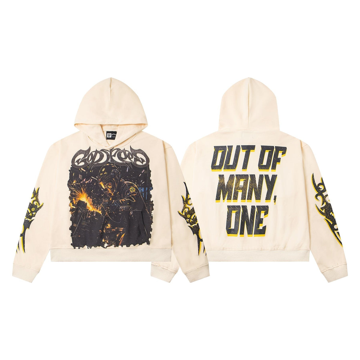Godspeed Out of Many One Graphic Hoodie — comparison